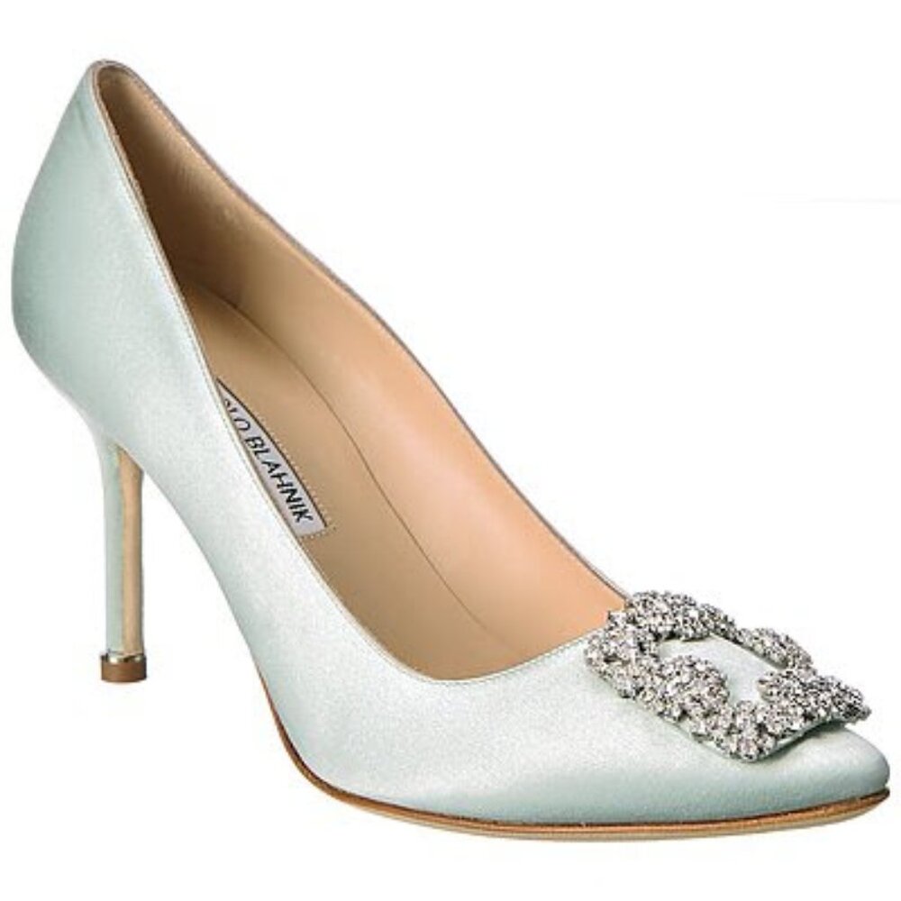 Manolo Blahnik Hangisi 90 Satin Pump - EU 38/US 7.5
